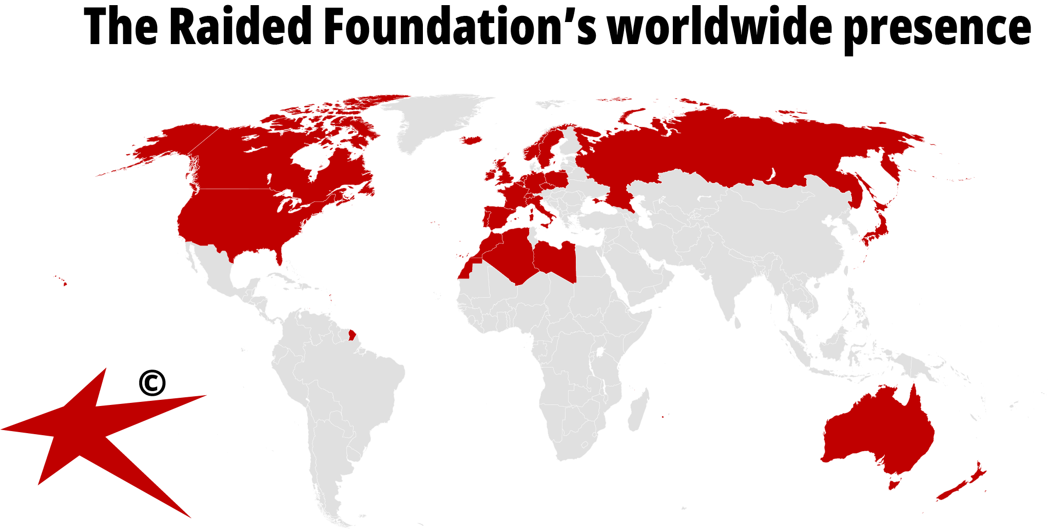 The Raided Foundation's presence in the world.